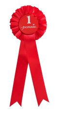 Ponnie-Kokarde für den Sieger - rot