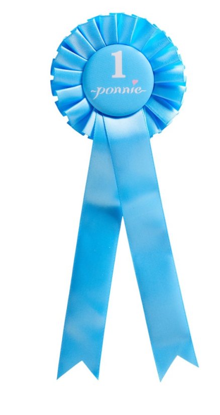 Panglică de premiu Ponnie pentru câștigători - albastră