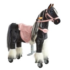 Mechanický jezdicí kůň Ponnie Domino S s růžovým sedlem
