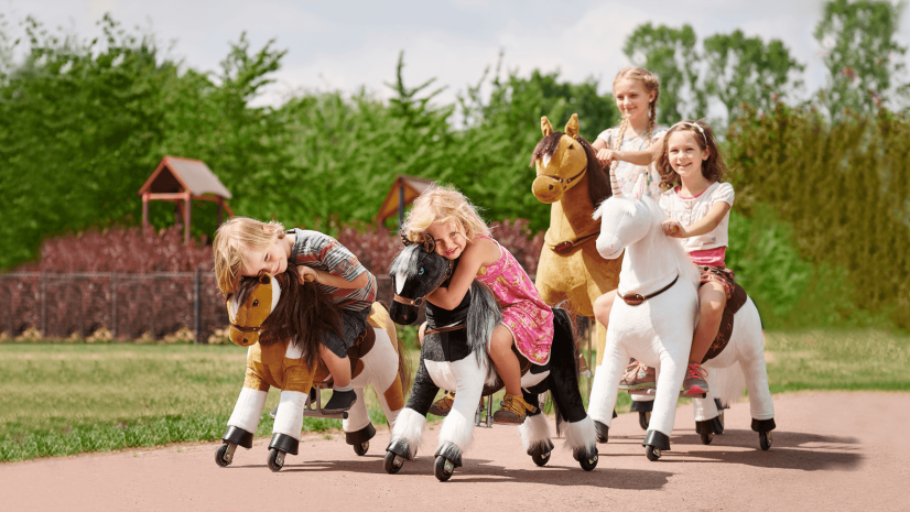 Ponnie and PonyCycle - In-line ride on horse on wheels