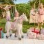 Einhorn auf Rollen Merlin - Unicorn Ponnie S mit rosa Sattel