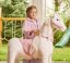 Mekanisk ride on häst Ponnie Tiara M med rosa sadel