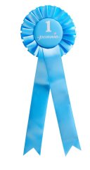 Panglică de premiu Ponnie pentru câștigători - albastră