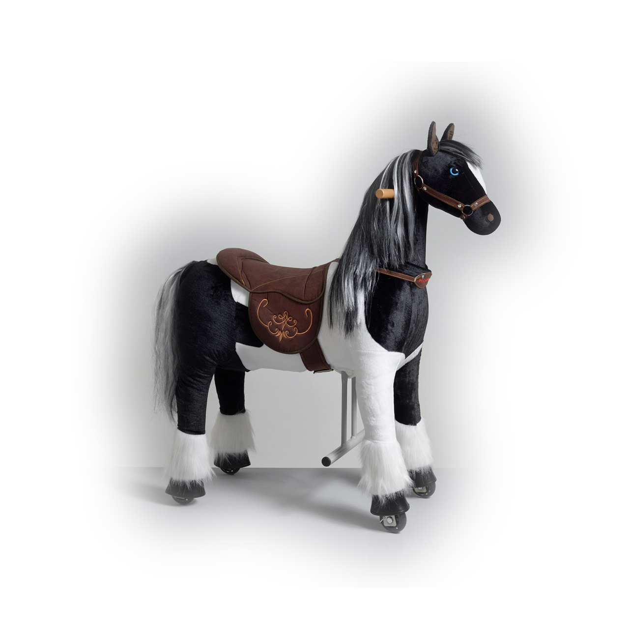 Kids-Horse Marron foncé avec marque blanche, cheval à roulettes enfant 4 à  10 ans