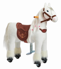 Wit rijdend paardje van Ponnie, Tiara, maat S
