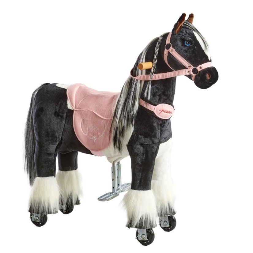 Caballo de montar inline Ponnie Domino S con sillín rosa