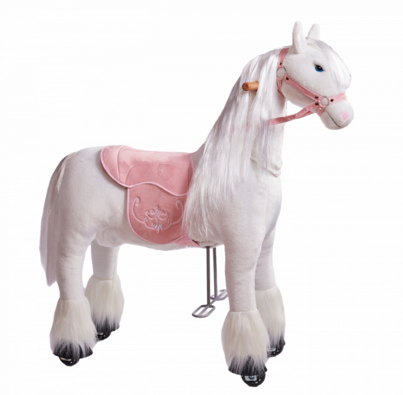 Pferd mit Rollen von Ponnie Tiara M mit rosa Sattel