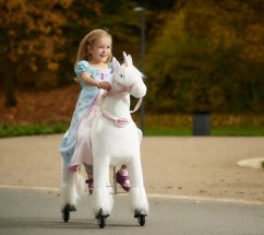 Mechanical riding unicorn Ponnie Merlin M with pink saddle