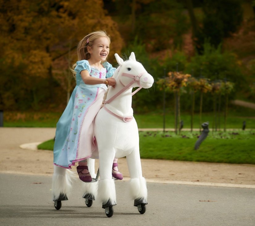 Mekanisk ride on häst Ponnie Tiara M med rosa sadel