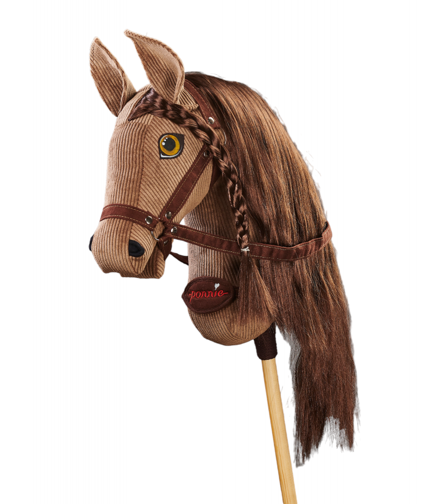 PONNIE Ebony XL PROFI Cavallo A Rotelle Meccanico - Senza Batterie, Con Criniera Pettinabile, Sella Rimovibile, Per Bambini Da 9 A 99 Anni