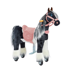 Cheval à roulettes inline Ponnie Domino S avec selle rose
