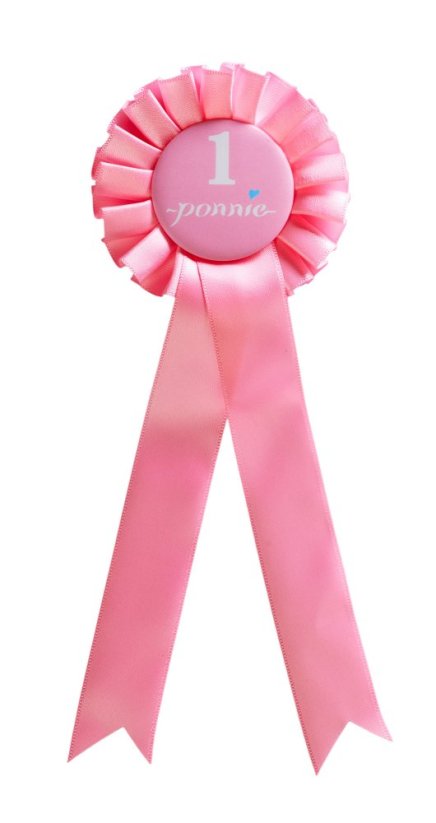 Ponnie award ribbon for winners - pink
