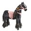 Caballo de montar inline Ponnie Ebony S con silla rosa