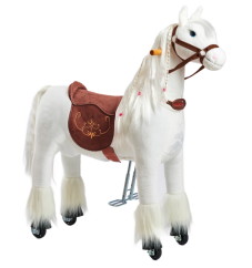 Wit mechanisch rijdend paard van Ponnie, Tiara, maat M