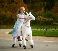 Mechanical riding horse Ponnie Tiara M with pink saddle