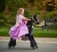 Mechanical riding horse Ponnie Ebony M with pink saddle