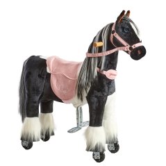 Mechanický jezdicí kůň Ponnie Domino S s růžovým sedlem