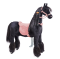 Cheval à roulettes inline Ponnie Ebony M avec une selle rose