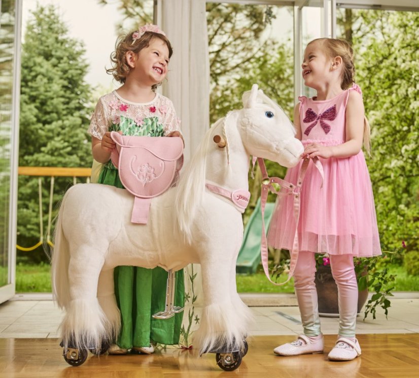 Cavallo da equitazione in linea Ponnie Tiara S con sella rosa