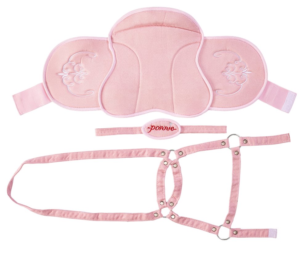 Sedlo a uzda pro koníka Ponnie růžové M